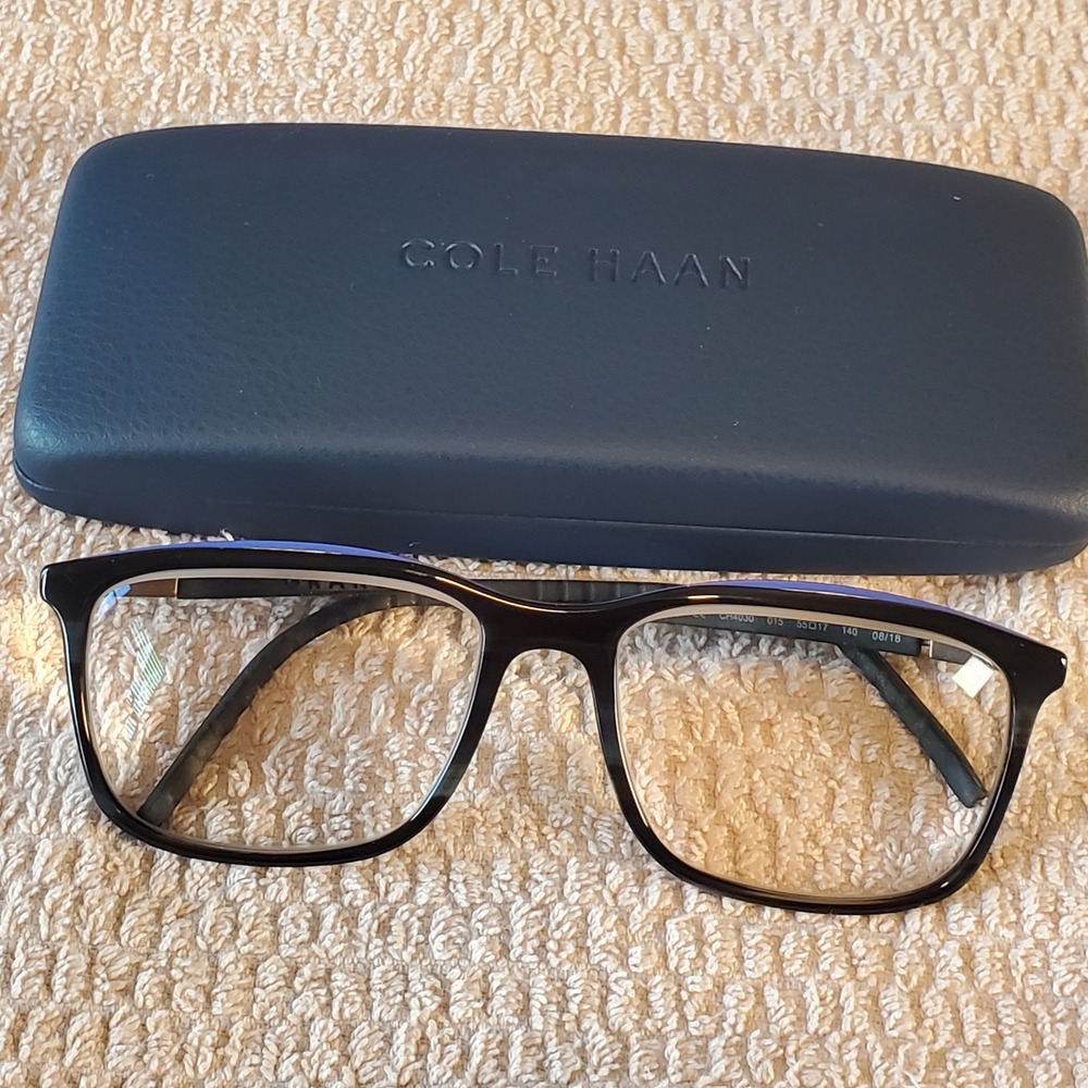 Cole‎ Haan CH4030 015 Black Blue  Eyeglasses- Frames only & Case 55-17-140